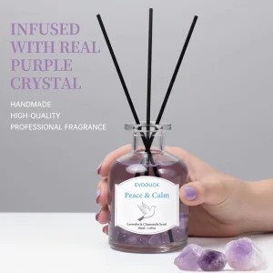 Luxury Premium Essential Oil Aromatherapy Crystal Reed Diffuser Set with Elegant Glass Bottle for Home Decor