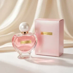 Luxury Private Label Perfume Heart Shaped Bottle OEM Custom Logo Fragrance Intense Peony Rose Pink Pearl Cap EDP