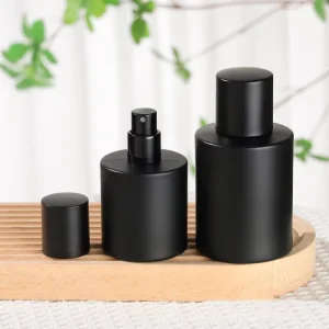 Luxury Quality Matt Black 30ml 50ml Unisex Empty Glass Perfume Bottle With Box High Quality
