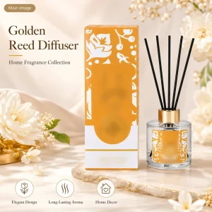 Luxury Reed Diffuser Home Fragrance Oil Diffuser with Fiber Sticks Elegant Floral Glass Bottle Room Scent for Gift
