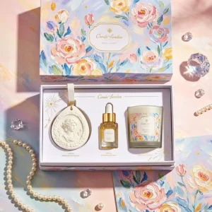 Luxury Romantic Valentine’s Day Gift Floral Home Fragrance Eco friendly Essential Oil Diffuser Stone Soy Wax Scented Candle Set