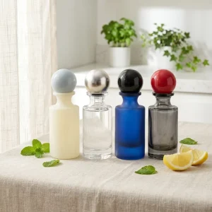 Luxury Round 30ml Empty Custom Color Transparency Perfume Glass Bottle With Ball Cap