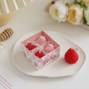 Luxury Scented Strawberry Shape Handmade Environment-Friendly Candle Set