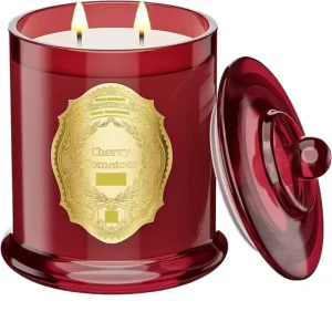 Luxury Soy Wax Candles Burgundy Glass Jar Long Lasting Clean Burning Smokeless Non Toxic Aromatherapy for Home Outdoor Use for