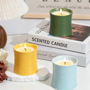 Luxury Soy Wax Ceramic Candle Custom Logo Aromatherapy Candle for Christmas Wedding Decoration