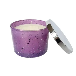 Luxury Soy Wax Colorful Candles Birthday Wedding Wide Large Glass Candle Jar 3 Wick Candles Scented With Metal Lid