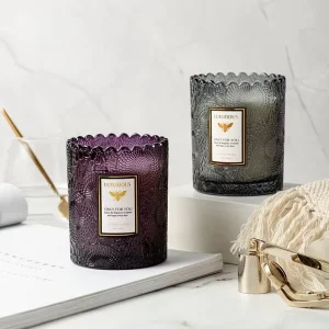 Luxury Soy Wax Handmade Aromatherapy Scented Candle Glass Jar Royal Vintage Natural Gift Box for Holiday Anniversary