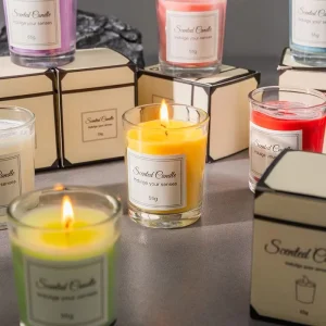 Luxury Soy Wax Scented Candle Glass Jar Aromatherapy Candle with Gift Box