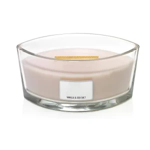 Luxury Transparent Glass Vanilla Sea Salt Scented Candle Custom Logo Handmade Soy Wax Wooden Wick Aromatherapy Christmas