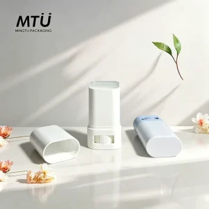 Luxury Wheel Twist Deodorant Stick Case Custom Logo Flat Oval Plastic Solid Balm Tube Empty Antiperspirant Container