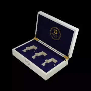 MDF Wooden Perfume Box Set Leather Lined Fragrance Bottle Packaging Custom Gift Packaging for Perfume