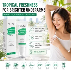 MELAO Cream Deodorant & Antiperspirants Natural Smell pH Balancing Absorbs Wetness Customizable Packaging Cream Deodorant