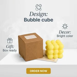 Magic Cube Stock Luxury Soy Wax Flameless Scented Candles Handmade Christmas Party Gift Set Home Decoration Diwali Bars
