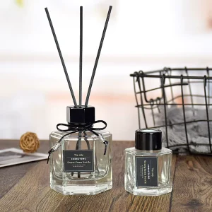 Manufacturer Custom Glass Aromatherapy Square Bottles 50ml 100ml Reed Flameless Diffuser Cosmetic Perfume Bottles