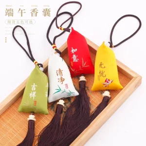 Manufacturer Dragon Boat Festival Scented Pouch Mugwort Zongzi Triangle Mini Lucky Bag Car Hanging Ornament Gift