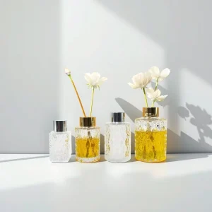 Manufacturer Luxury Glass Aromatherapy Bottle Air Freshener Essential Oil Reed Diffuser Bottle 50ml 80ml 120ml 150ml