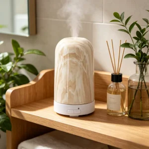 Marble Pattern Glass Electric USB Eco Friendly Aroma Diffuser Ultrasonic Humidifier 7 LED Colors for Home Office Bedroom