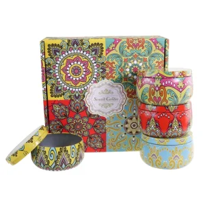 Memorial Soy Wax Luxury Handmade Tin Scented Candle 4 Pack Set Tin