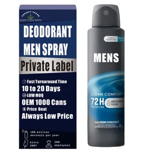 Mens Deodorant Spray Antiperspirant Dry Spray for 72 Hour Sweat and Odor Protection Clean Comfort Body Deodorant for Men