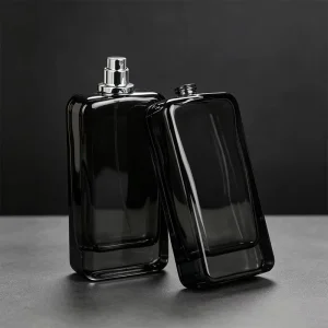 Men’s Fragrance Perfume Bottle 100ml Luxurious Transparent Glass Bottle with Pump Sprayer Cap Screen Printed