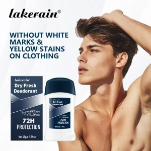 Men’s Solid Deodorant Antiperspirant Cream Stick Refreshing Fragrance for Daily Use 72 Hours Dry Underarm Protection Skin Care