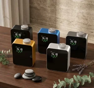 Metal Clock Perfume Machine 180ml Aroma Diffuser 300m2 Intelligent Fragrance Device for Indoor Use