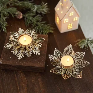 Metal Snowflake Soy Wax Votive Tealight Aroma Candles for Christmas Scented Decoration