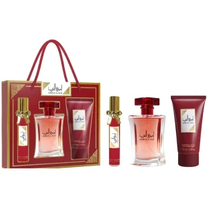 Middle East Arabic Women’s Luxury Three Piece Body Spray Perfume Gift Set Gift Box Packaging Model OLU4013 Foreign Trade