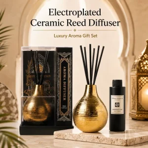 Middle Eastern Style Gold Reed Diffuser for Home Fragrance