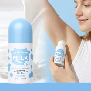 Milk Roll-On Deodorant Spray 60ml All Day Dry Nourishing Skin Soft Fruity Scent Underarm Care Antiperspirant Lasting