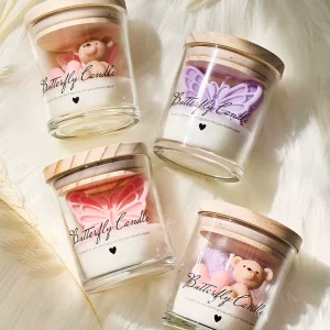 Mini Cute Bear Luxury Handmade Eco friendly Aromatherapy Soy Wax Scented Candle Cup Design for Valentine’s Day Holiday