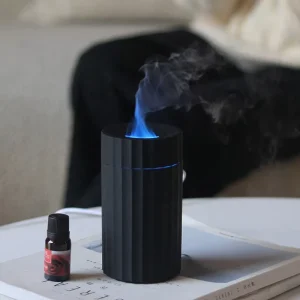 Mini Portable USB Electric Flame Humidifier 7 Colourful LED Ultrasonic Cool Mist Essential Oil Aroma Diffuser 1 Year Home Hotel