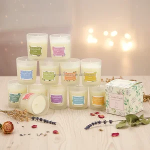 Mini Round Handmade Soy Wax Aromatherapy Candle Environment Friendly Glass Jar 55g for Halloween & Christmas