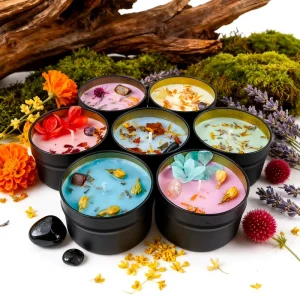 Mini Soy Wax Scented Candle Luxury Dried Flower Jar Candle Aromatherapy Gift for Christmas Birthday Home Decor