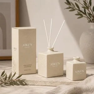 Minimalist Ceramic Large Capacity Leakproof Aroma Oil Reed Diffuser Bottle for Living Room Decor