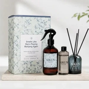 Minimalist Glass Home Fragrance Reed Diffuser Set, Alcohol-Free, for Bedroom and Living Room, Custom Logo