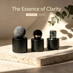 Minimalist Luxury 30ml 50ml 100ml Clear Glass Perfume Bottle High Flint Heavy Base Rechargeable Fragrance Bottle for Brands
