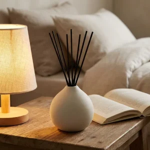 Minimalist Matte Beige Ceramic Reed Diffuser Bottle Porcelain Aromatherapy Jar for Home Decor and Wedding Gifts