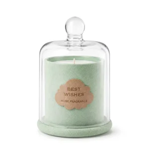 Mint Green Velvet Cloche Scented Candle Home Decorative Soy Wax Candle Luxury Cozy Aroma Candle For Wedding Xmas Birthday Gift