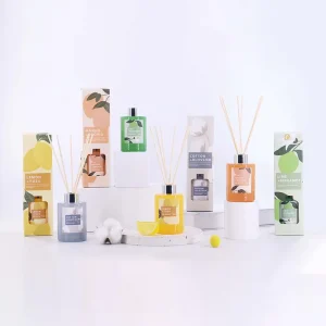 Modern Design 120ml Fire Free Aromatherapy Glass Bottle Reed Diffuser Set With Stick
