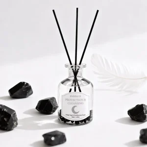 Modern Long Lasting Black Rattan Premium Fragrance Oils Crystal Reed Diffuser for Living Spaces