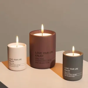 Modern Minimalist Round Ceramic Cup Soy Wax Scented Candle for Spa Hotel Aromatherapy Bulk