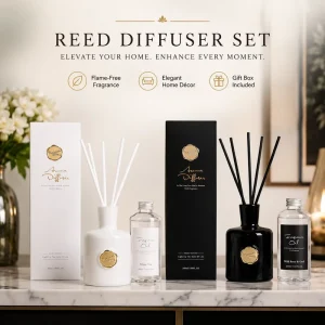 Modern Reed Diffuser Set 200ml Decorative Home Fragrance Diffuser for Living Room Bedroom Office