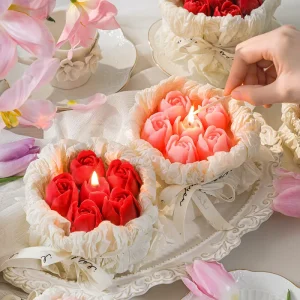 Mother’s Day Romantic Bouquet Scented Soybean Blended Wax Candle Gift Box Handmade Tulip Rose Flower