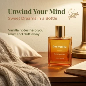 Warm Oud Vanille Blend OEM Custom Private Label Thick Amber Square Glass Polished Metal Gold Cap Eau De Parfum for Unisex