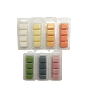 Multi color Multi scent Soy Wax Aromatherapy Melts Custom Scent Options Square Shape Made China Flameless Candle