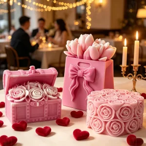 N 119 Manufacture Handmade Rose Treasure Box Scented Candle Rose Flower Home Fragrance Tulip Bouquet Aromatherapy Soy Wax Candle