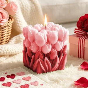 N 127 Tulip Bouquet Flower Soy Wax Scented Candles Luxury Aromatherapy Candles Home Fragrance for Valentine’s Day