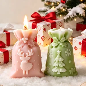 N 196 Factory Christmas Gift Bag Scented Candles Luxury Christmas Home Decor Items for Living Room Handmade Gifts Soy Wax Candle