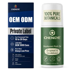 Natural Deodorant Roll on Vetiver Citrus for Men Women Kids Aluminum Free Vegan Long Lasting Odor Protection Fresh Scent 75ml